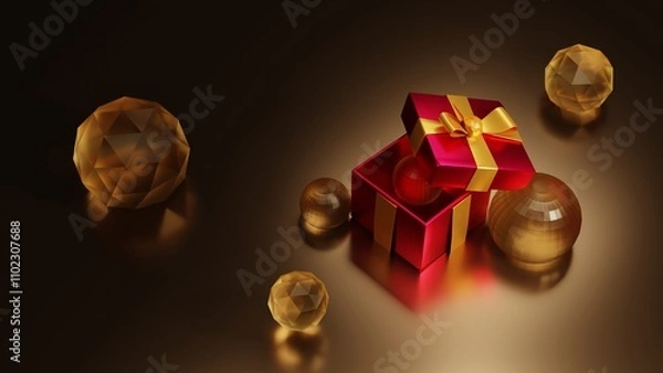 Fototapeta 3D Gift box for Christmas