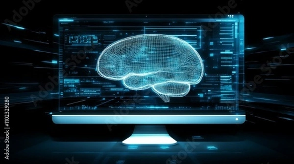 Fototapeta Digital Brain: Artificial Intelligence Concept