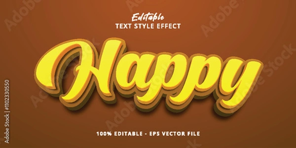 Fototapeta Happy 3d editable text effect template