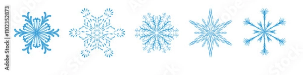 Fototapeta Snowflake. Hand drawn vector isolated set.