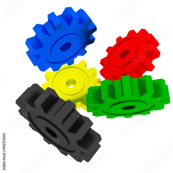 Obraz fallende Zahnräder