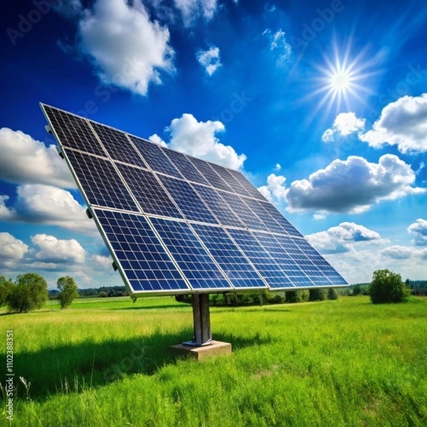 Obraz Solar Panels on Grass