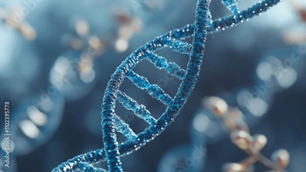 Fototapeta Structure of a helical DNA gene molecule.