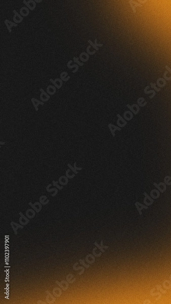 Fototapeta Golden illuminated spots on black, grainy color gradient background, noise texture effect, copy space