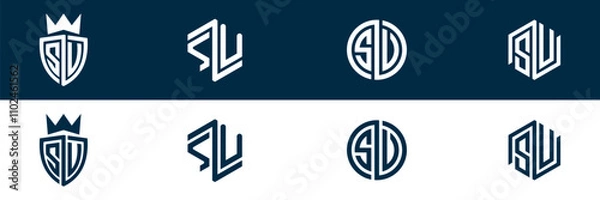 Obraz SV VS letter logo set design