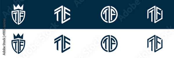 Obraz TF FT letter modern logo design