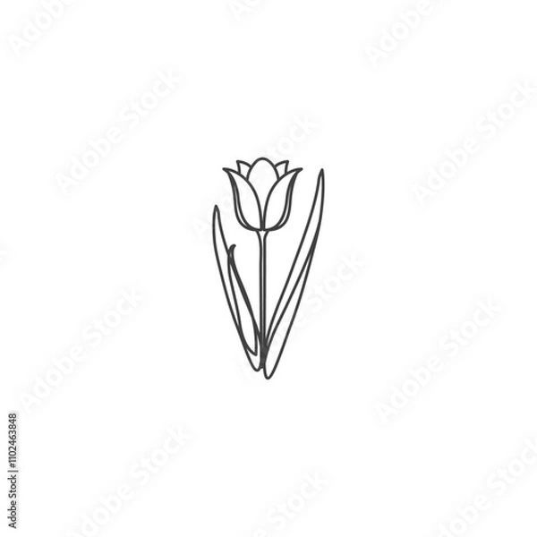Fototapeta Tulip Flower flat vector design