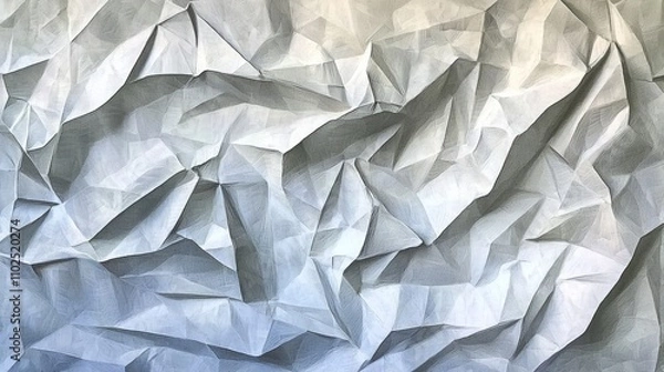 Fototapeta A unique abstract illustration showcasing a textured background of crumpled paper-like shapes in neutral colors. It's a creative design element.