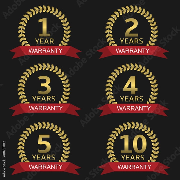 Fototapeta Warranty label set