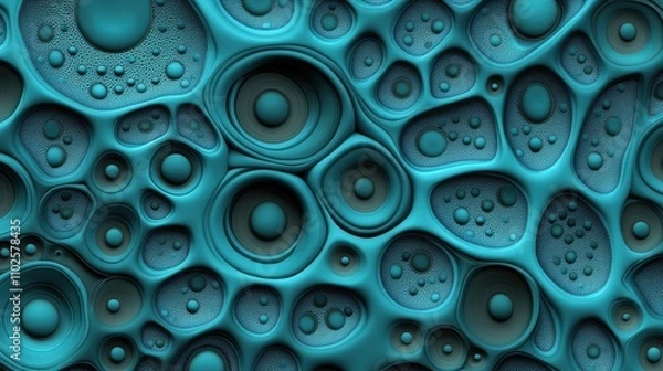 Fototapeta Abstract Teal Cellular Organic Pattern Design