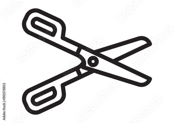 Obraz 刃先を開いたハサミのアイコン