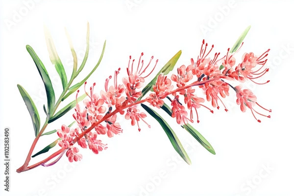 Fototapeta Native Australian Flowers on white or Clear Surface PNG Transparent Background