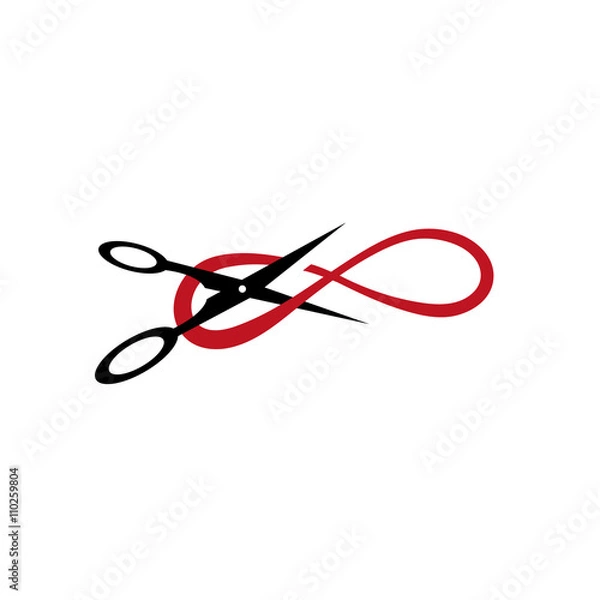 Fototapeta Scissors cutting infinity
