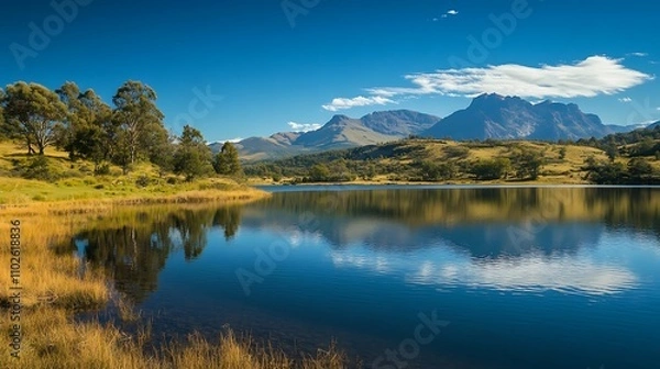 Fototapeta Mountain Lake Reflection Landscape