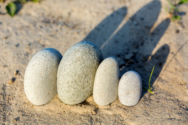Obraz Spa stones on gray sand