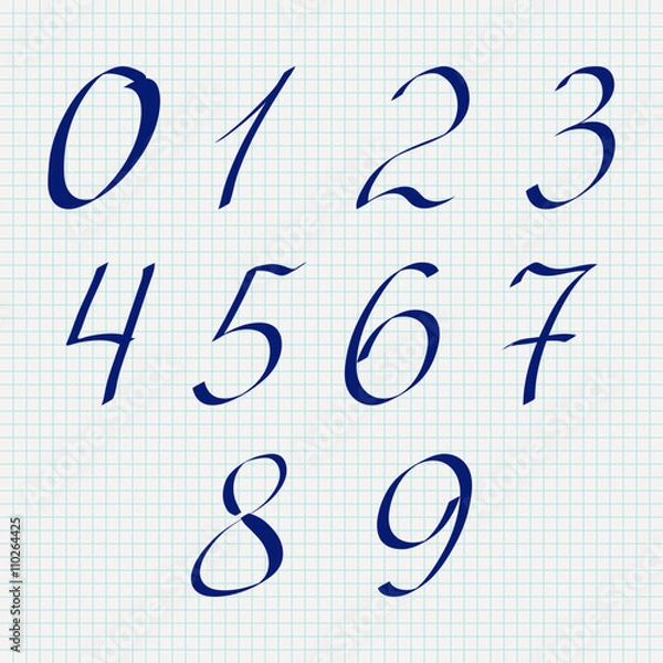 Fototapeta Numbers on notebook sheet