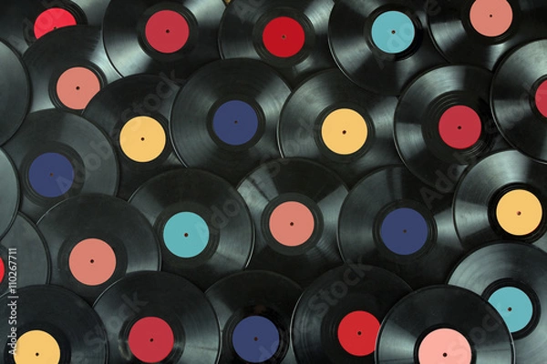 Obraz colored vinyl record close up
