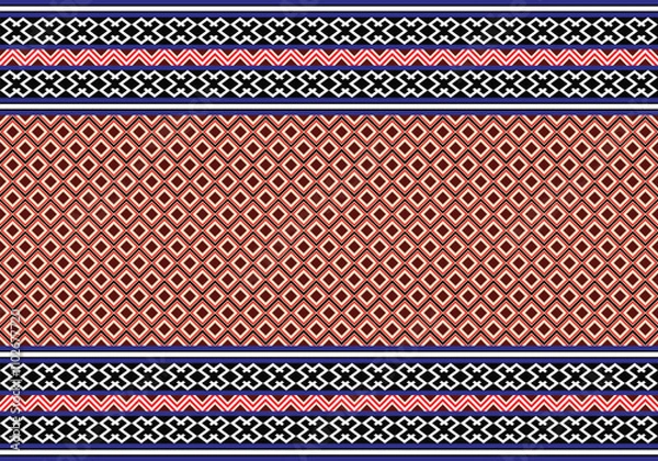 Fototapeta Ethnic tribal patterns in seamless geometric patterns.