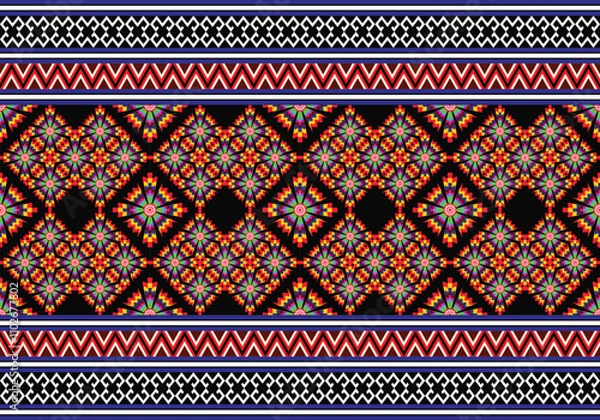 Fototapeta Ethnic tribal patterns in seamless geometric patterns.
