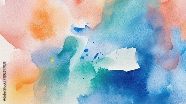Fototapeta Vibrant Abstract Watercolor Blending of Colors in Artistic Style