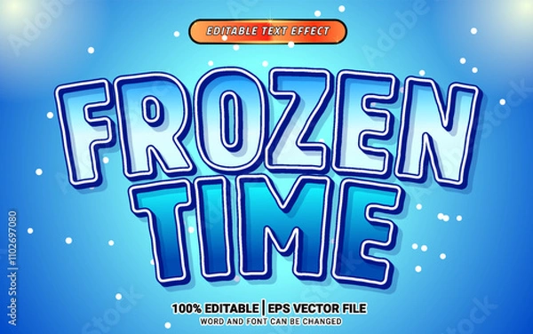 Obraz Frozen time winter 3d cartoon text effect