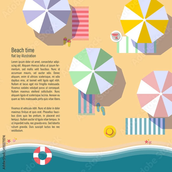 Obraz Summertime flat lay background