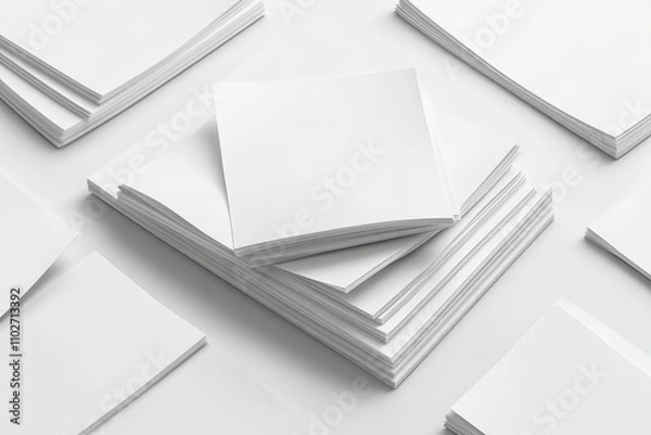Fototapeta Modern Minimalistic Geometric White Textured Sheets Abstract Art Photography