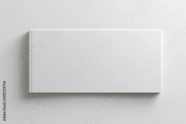 Obraz Blank White Rectangular Book Mockup Minimalist 3D Rendering on White Surface