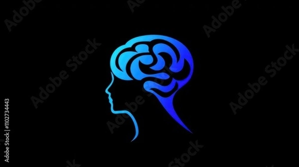 Fototapeta Mind logo with a sleek design of a head and brain, symbolizing intelligence and innovation