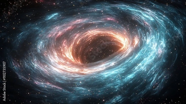 Fototapeta Captivating Cosmic Spiral Vortex Illuminating Stellar Interstellar Enigma of the Universe