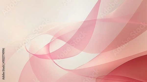 Fototapeta Abstract Pink and White Background with Curved Lines