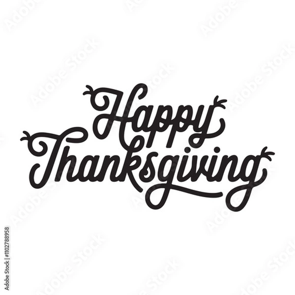Fototapeta Vector realistic isolated typography logo for Happy Thanksgiving Day.