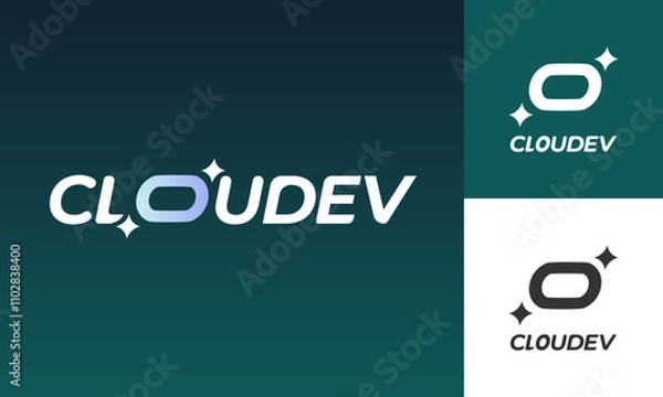 Fototapeta Modern software development logo design showcasing efficiency, reliability, and continuous innovation. Perfect for companies specializing in applications, operating systems, or cloud-based solutions