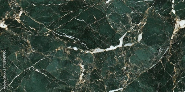 Fototapeta seamless of  green marble texture background with white curly veins