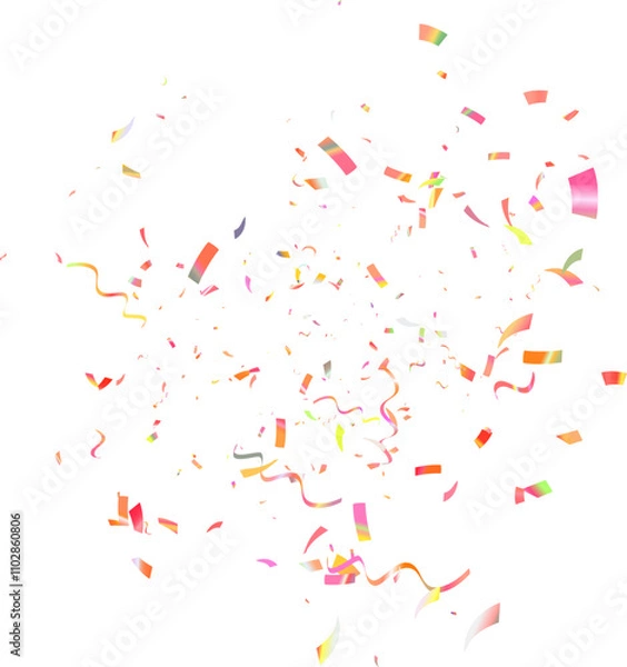 Obraz Colorful confetti. Festive background. Bright confetti on transparent background. Holiday concept. Vector illustration,eps 10.