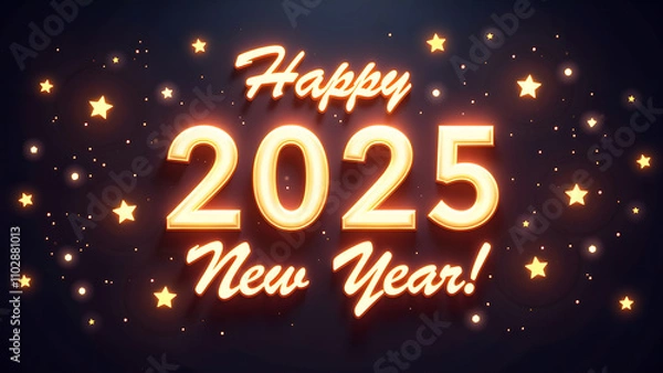Fototapeta Happy New Year 2025 Celebration. Concept of holiday, party, and celebration.