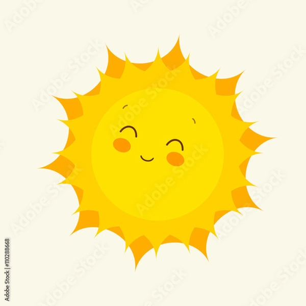 Obraz Happy sun icon. Vector illustration
