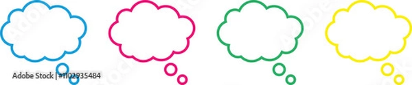 Fototapeta multi coloured thought bubbles, editable vector