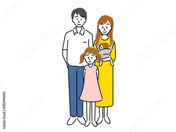 Obraz ４人家族のイラスト