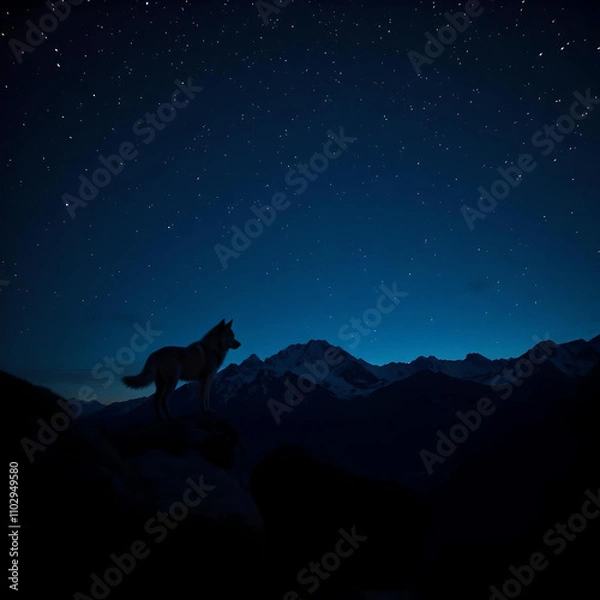 Obraz wolf in the night