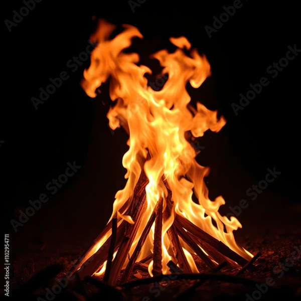 Obraz fire in the fireplace