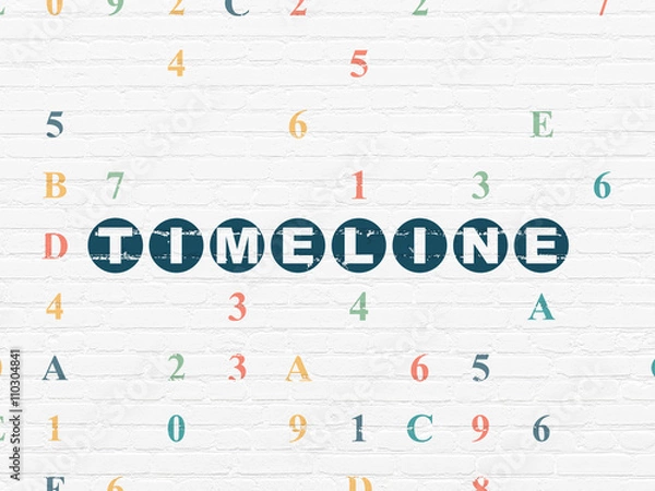 Fototapeta Timeline concept: Timeline on wall background