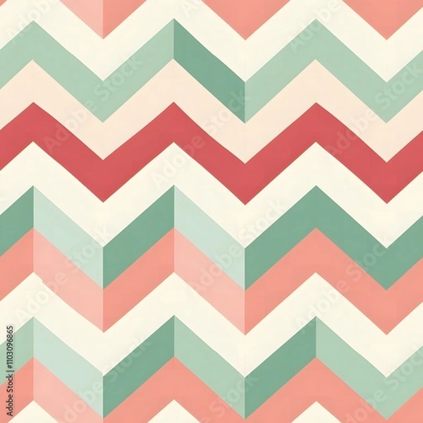 Fototapeta Colorful chevron pattern design digital art abstract background creative space vibrant aesthetic for home decor