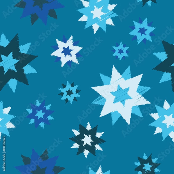 Fototapeta Seamless decorative vector background with stars. Print. Cloth design, wallpaper.