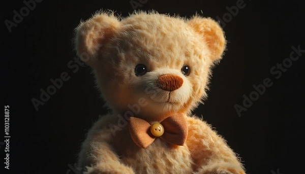 Fototapeta Here is the image of a teddy bear with a bowtie