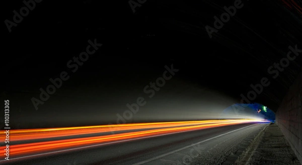Obraz light trails in tunnel