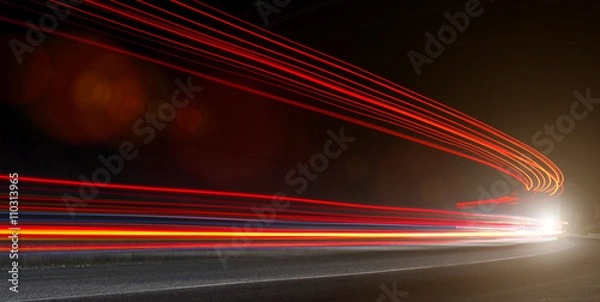 Obraz light trails in tunnel