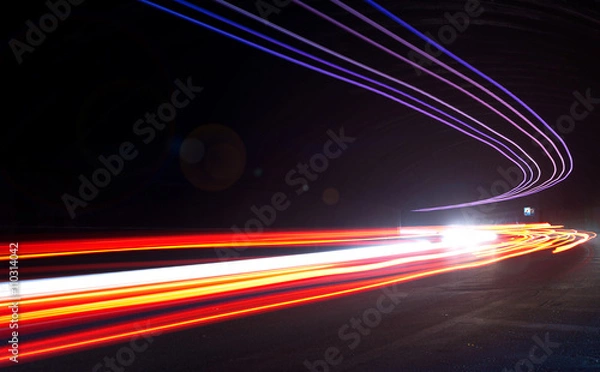 Obraz light trails in tunnel