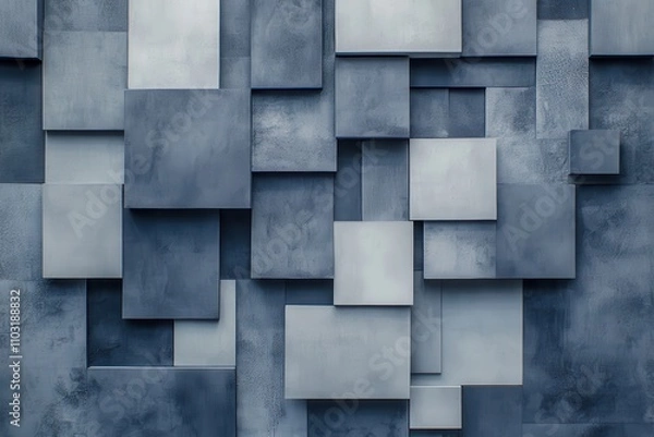 Fototapeta Animated motion of blue and grey squares against a gray background