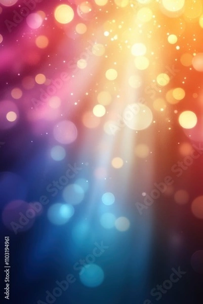 Fototapeta Vibrant abstract background with colorful bokeh lights in various hues.